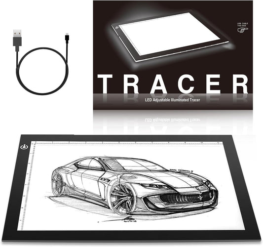ME456 A4 LED Light Box 9x12 Inch Light Pad Only 5mm Ultra-Thin USB Power Light Table for Tracing, Tattoo Transferring, Drawing, Streaming, Sketching, Animation, Stenciling, Diamond Art Painting