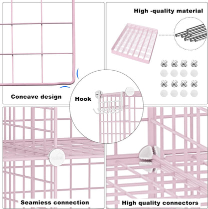 C&AHOME Wire Cube Storage, 6 - Cube Organizer Metal C Grids, Modular Shelves Units, Storage Bins Shelving, Closet Organizer, Ideal for Home, Office, Living Room, 36.6”L x 12.4”W x 36.6”H Black