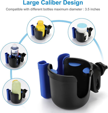 Accmor 2-in-1 Walker Cup Holder with Phone Holder, Wheelchair Cup Holder, Rollator Cup Holder, Cup Phone Holder for Walker, Wheelchair, Rollator, Mobility Scooter