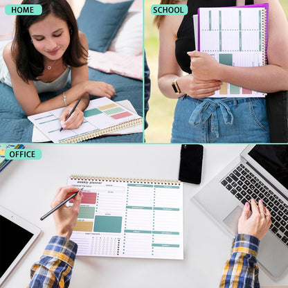 Weekly To Do List Notepad, 8.5''x11'' Weekly Desk Planner with 52 Tear Off Sheets Undated Weekly Planner Habit Tracker & Productivity Organizer for Home and Work, Pink
