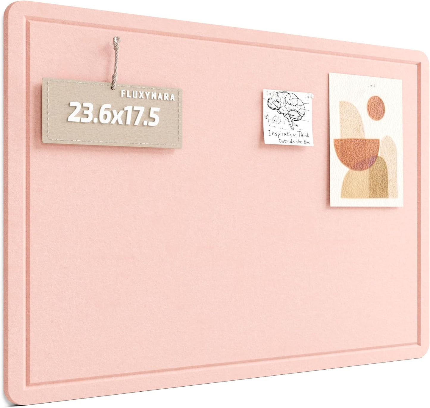 Fluxynara Bulletin Board, 23.6" x 17.5" Cork Board Alternative with 12 Safe Removable Adhesive Tabs, Foldable Felt Pin Board for Home Office, Classroom, Bedroom,Entryway for Walls—Sage