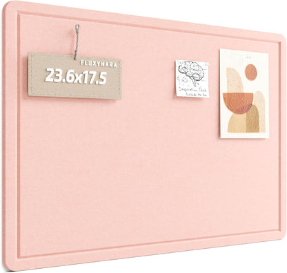 Fluxynara Bulletin Board, 23.6" x 17.5" Cork Board Alternative with 12 Safe Removable Adhesive Tabs, Foldable Felt Pin Board for Home Office, Classroom, Bedroom,Entryway for Walls—Sage
