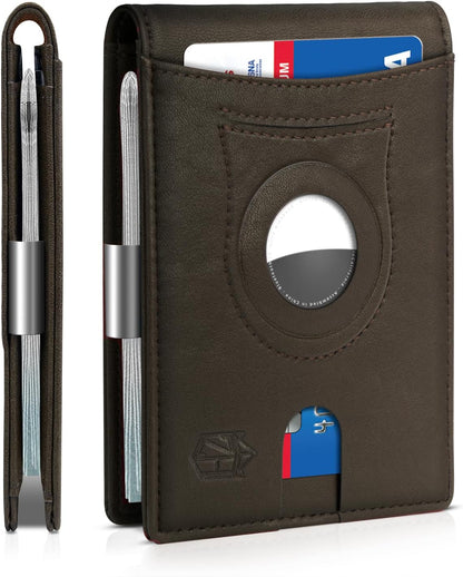 Zitahli Men's Wallets Airtag Holder Slim Rfid Leather with Gift Box