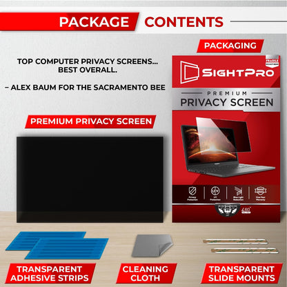SightPro 13.3 Inch 16:10 Laptop Privacy Screen Filter - Computer Monitor Privacy Shield and Protector - High Clarity