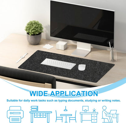 PATIKIL 47.2" x 23.6" Large Felt Desk Pad Protector, Non-Slip Desk Mat Full Table Mouse Pad Keyboard Mats for Laptop Computer Writing Desk Table Gaming Home, Dark Gray