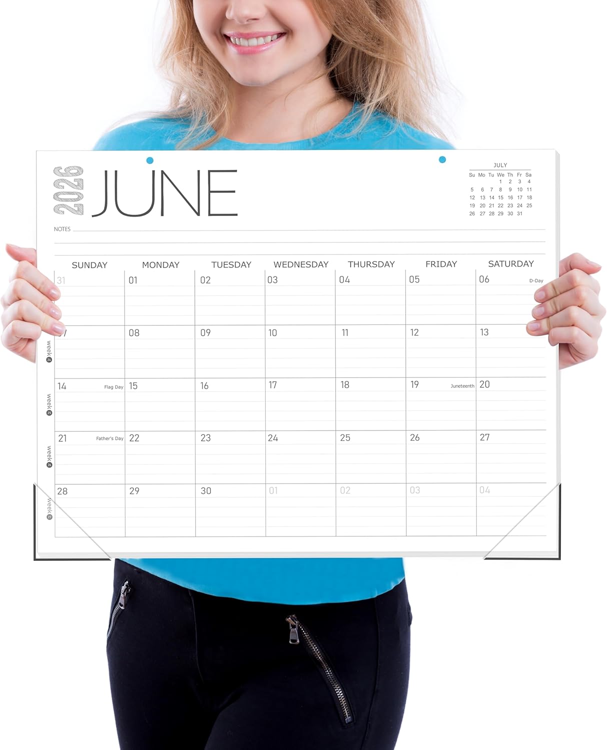 Guasslee Desk Calendar 2026-2027(Jun. 2026 - Dec. 2027), 19-Month School Year Compact Desktop & Wall Calendar, 14" x 11" Thick Paper Monthly Planner for Small Space, Home Office, Dorm & School