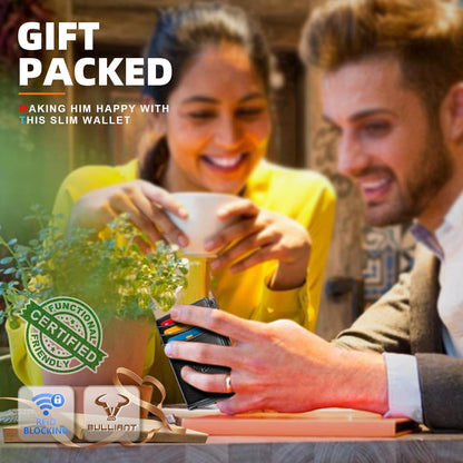 BULLIANT Men Airtag Wallet,Slim Wallet Money Clip Card Holder Magnetic Closure 12 Cards in Front Pocket RFID Blocking