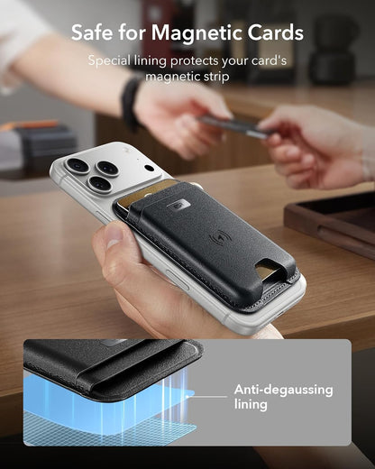 ESR Geo for MagSafe Wallet with Full Find My Functionality, RFID Blocking, 5 Cards Holder for Phone Case, Strong Magnetic Wallet for iPhone 17e/17/16/15/14/13/12 Series, Not for 13/12 Mini, Black