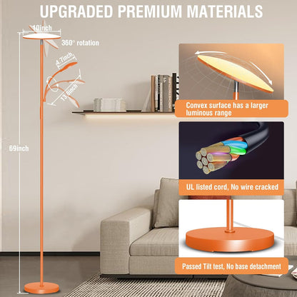 marctronic Floor Lamps for Living Room, 44W/4500LM Super Bright 2 in 1 LED Floor Lamp with Remote, Stepless Dimmable, 69" Tall Standing Floor Lamp with Bendable Reading Light for Bedroom Office