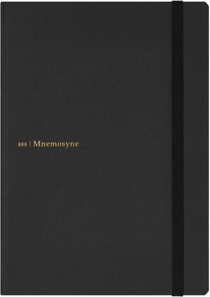 Maruman Mnemosyne Lined Notebook- Vertical A5, 5.83" x 8.27", 70 Sheets / 140 Pages, 7mm College Ruled With Center Line Journal, Perforated Pages & Wire-Bound to Lay Flat, Black, Made in Japan - Colors A