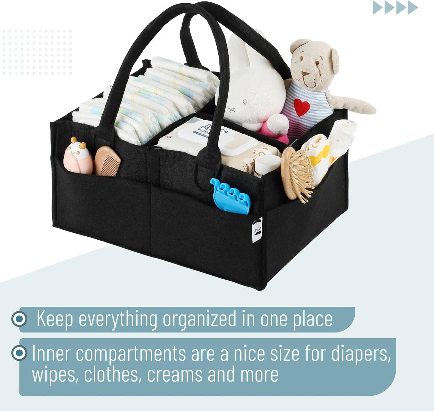 Mr. Pen- Baby Diaper Caddy Organizer, Gray, Medium, Nursery Storage Bin and Car Organizer for Diapers and Baby Wipes