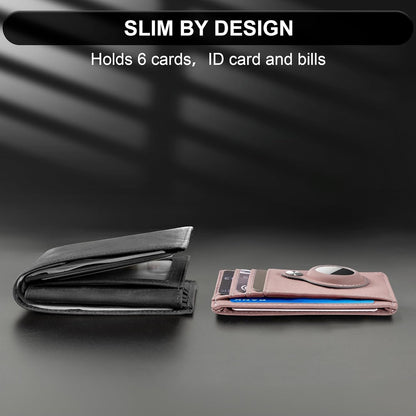 Slim Minimalist Front Pocket Air Tag Wallet, RFID Blocking Card Holder Wallet with Airtag Holder