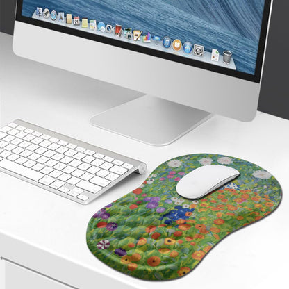 Hokafenle Ergonomic Mouse Pad Wrist Support, Wrist Rest Mousepad for Carpal Tunnel Pain Relief with Integrated Memory Foam Slope Massage Bulge (11.8x7.9 inch,Topographic Contour)