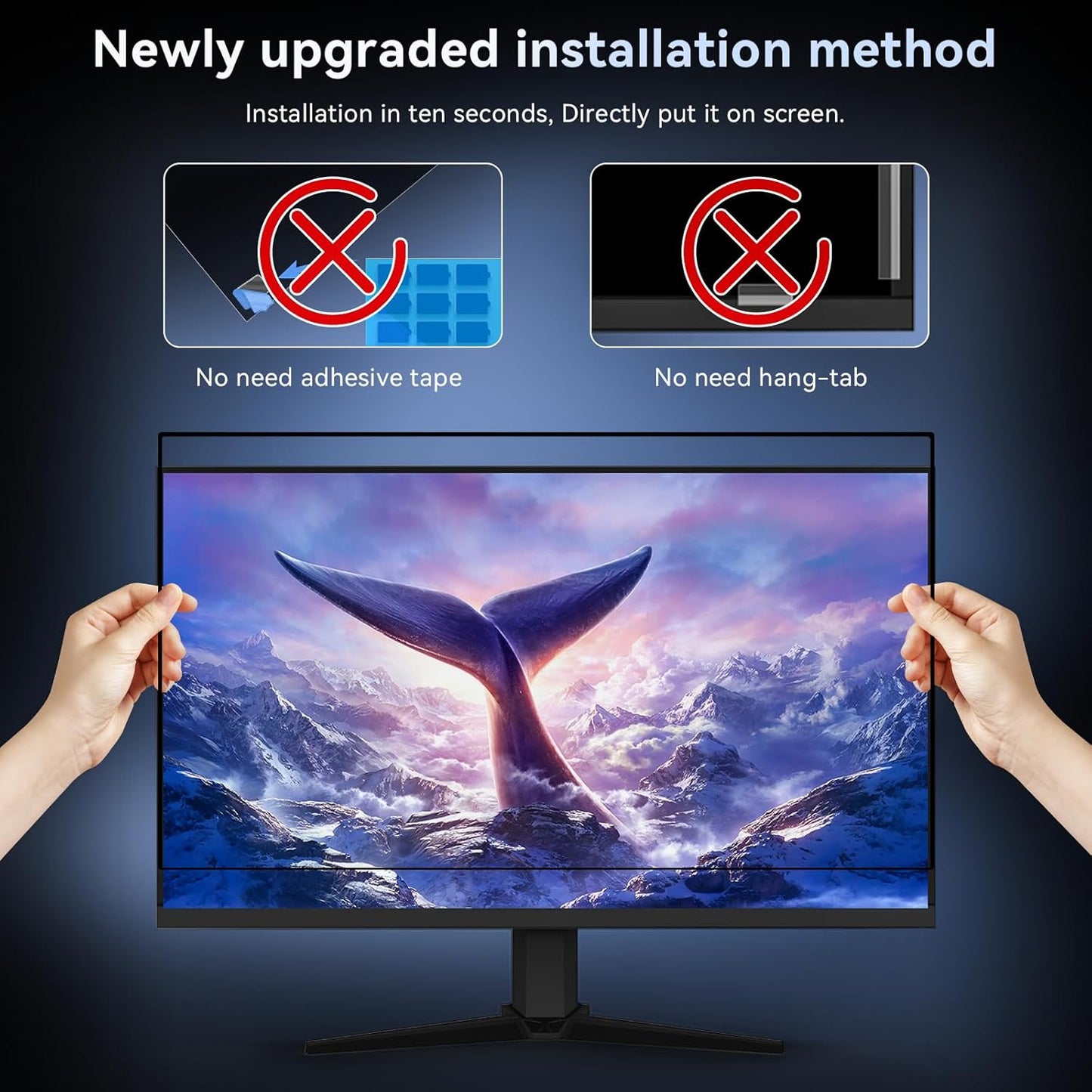 Laptop Privacy Screen 14 Inch Compatible with HP/Dell/Acer/Samsung/Asus/Lenovo/Toshiba,16:10 Aspect Removable Anti Glare Blue Light Filter Protector, 14 in Laptop Privacy Screen Shield