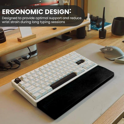 Kothar Wooden/Bamboo Keyboard Wrist Rest - Ergonomic Design, Comfortable Support for Mechanical Keyboards, Office & Gaming Use (TKL, Black)