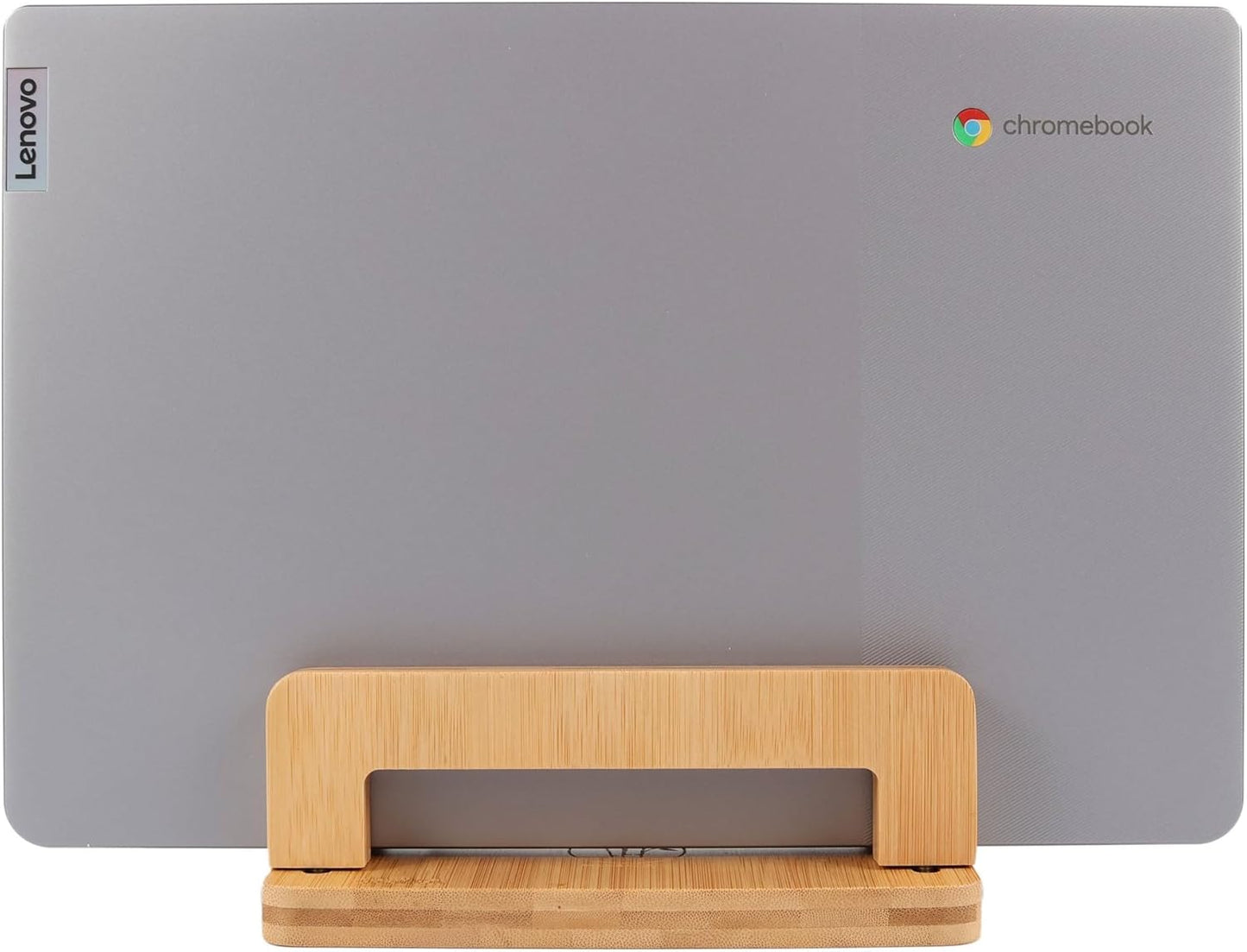 S&A WOODCRAFT 3 Slots Bamboo Wood Vertical Laptop Stand, Adjustable Wooden Laptop Holder, Non-Slip Laptop Dock Compatible with Apple MacBook, Microsoft Surface, Gaming Laptops, IPad, Tablets