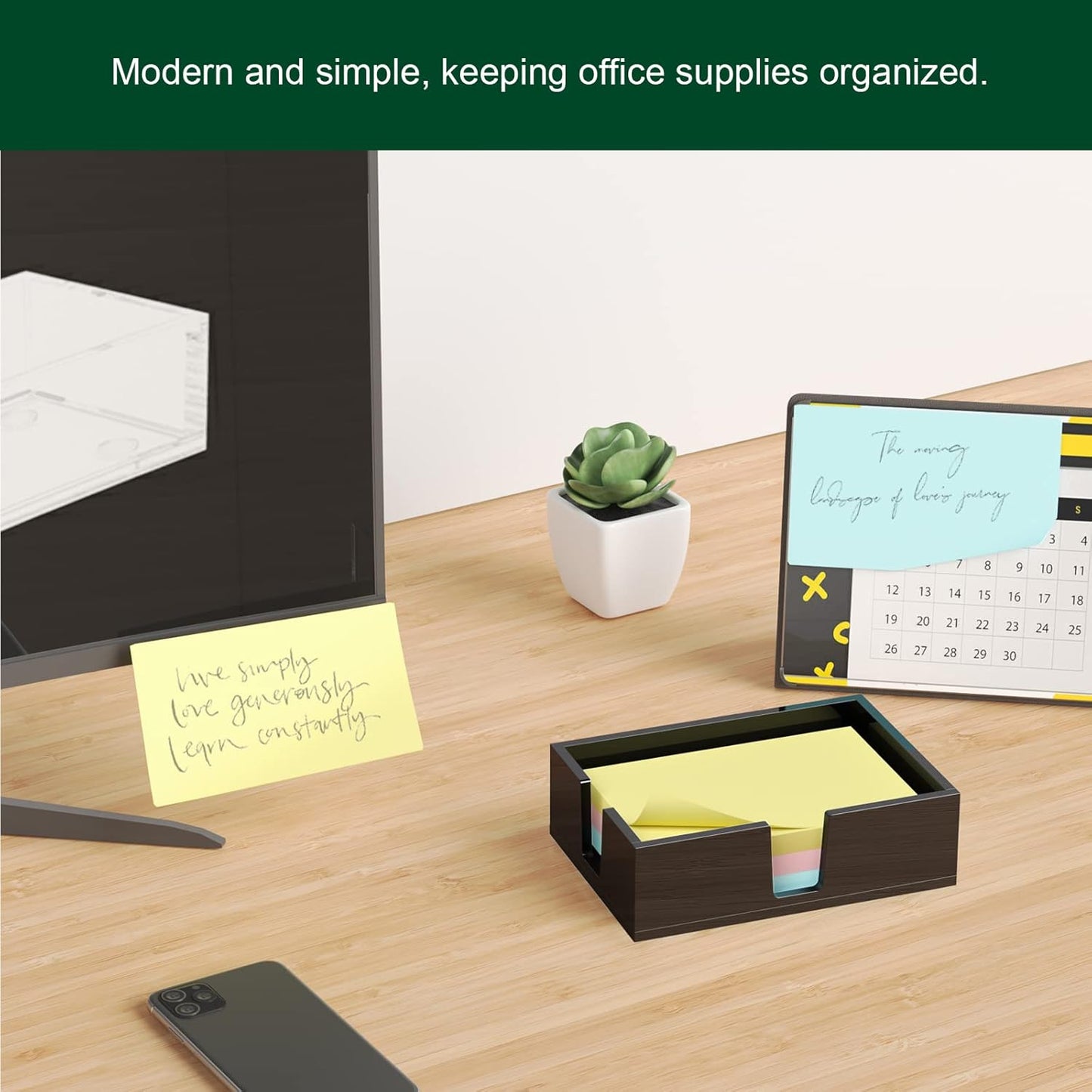 Acrylic Sticky Note Holder, Self-Stick Note Pad Holder W/O Pads - Note Dispenser Memo Pad Holder Desk Organizer for School Office Home (3''x3'' Clear)