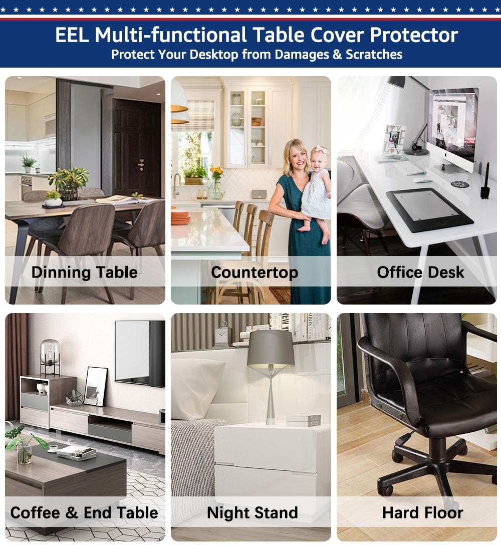 24 X 60 Inch XL Desk Mat Desktop Protector Non-Slip PU Leather Desk Pad Blotter Laptop Computer Gaming Keyboard Mouse Pad Writing Mat Desk Cover for Women Men Kids Girls Rctangular Waterproof Black