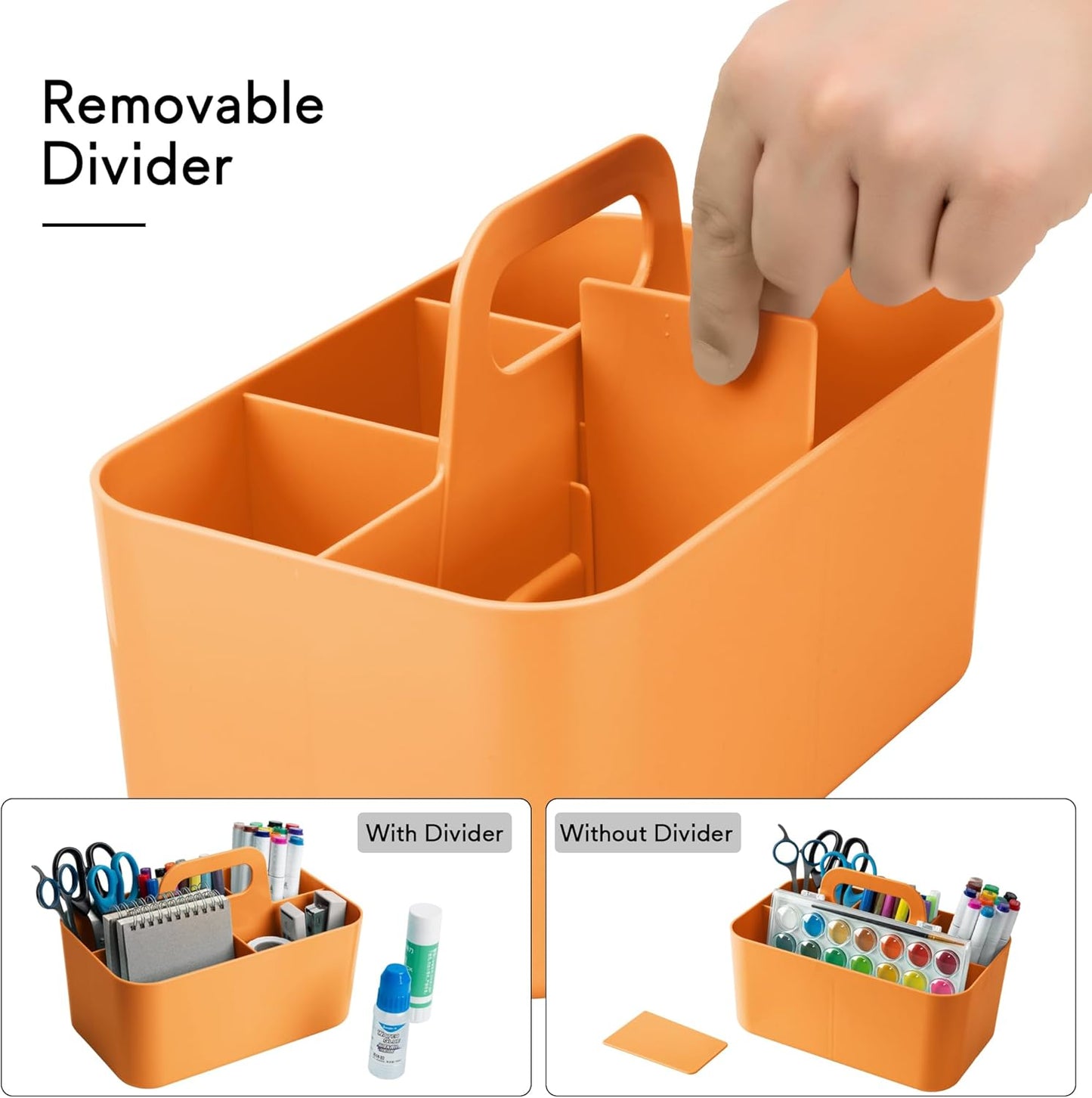 Tiawudi 2 Pack Caddy Organizer with Handle, Portable Plastic Caddy, Storage Organization for Cleaning, Bath, Makeup, Art, Craft, Stationery, Classroom and Office, Tote Organizer