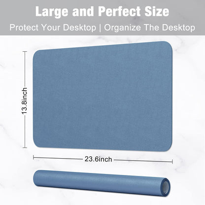 Hsurbtra Desk Pad, 23.6" x 13.8" PU Leather Desk Mat, M Extended Mouse Pad, Waterproof Desktop Blotter Protector, Non-Slip Ultra Thin Small Laptop Keyboard Writing Mat for Office Home, Pink