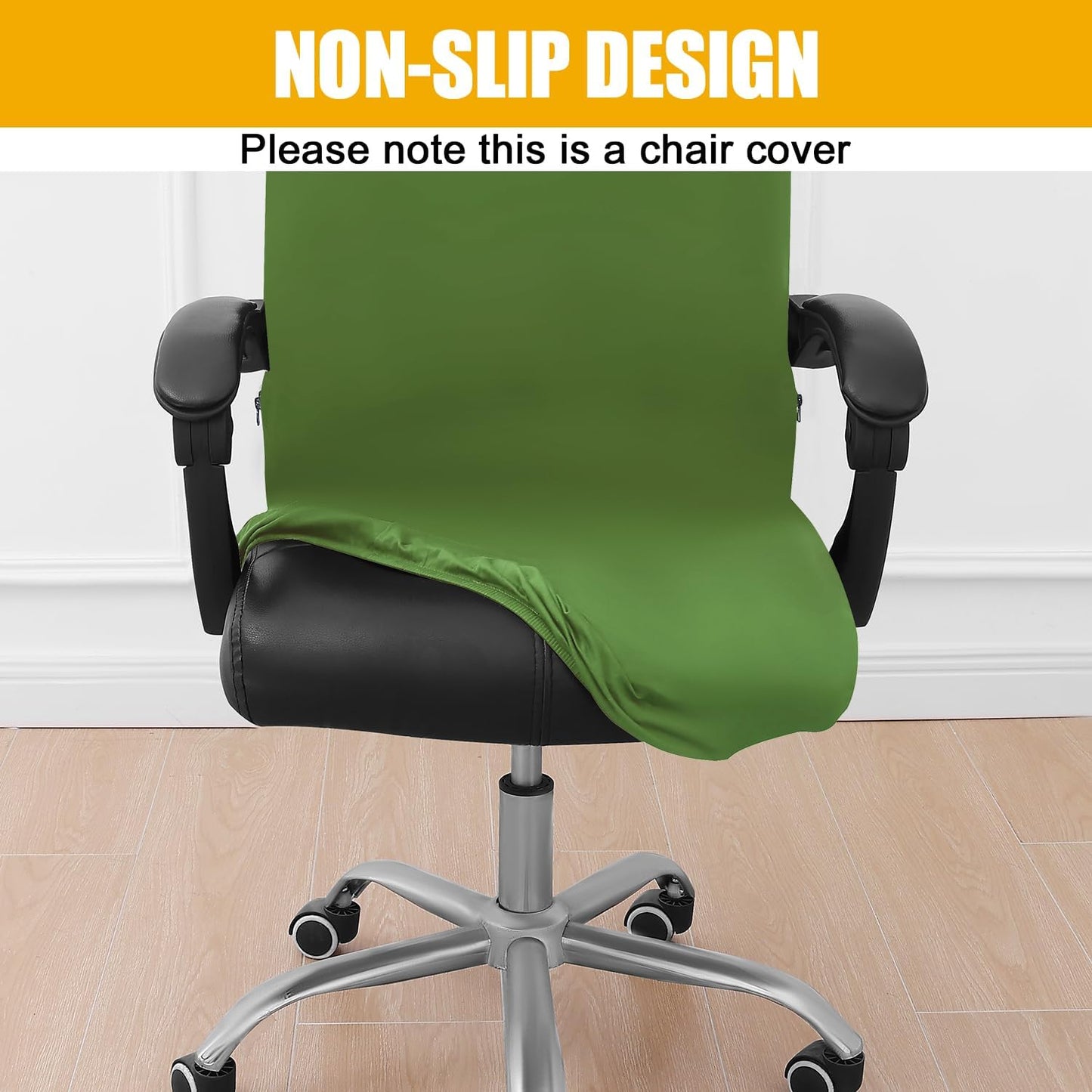 Smiry Stretch Printed Office Chair Armrest Covers, 2 Pcs Soft Fit Removable Washable Computer Desk Chair Arm Covers Protector, Black