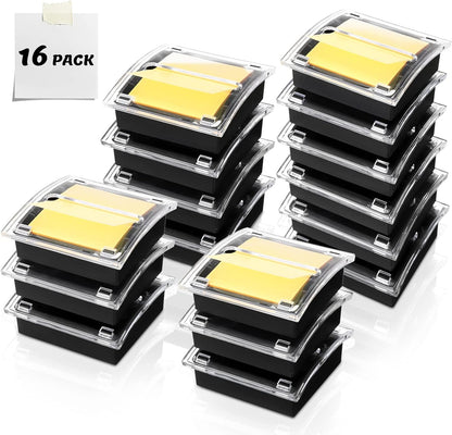 4 Pcs Pop up Sticky Notes Dispenser Sticky Note Holder Black Base Clear Top for 3 x 3 Inches Pad Holder for Acrylic Memo Organizer Fits Reminder School Office Home Store