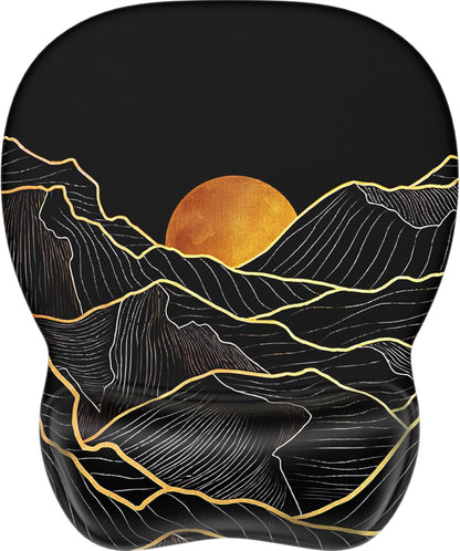 MROCO Ergonomic Mouse Pad with Gel Wrist Rest, Smooth Wrist Support Surface, Non-Slip PU Base for Pain Relief, Comfortable Mousepad for Computer, Laptop, Office & Home, 9.4 x 8.1 in, Black