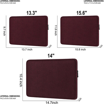 Laptop Sleeve 15.6 Inch, Shockproof Protective Traveling Computer Case, Water Resistant Portable Laptop Carrying Bag Compatible for Lenovo, HP, Dell, Asus,MacBook, Notebook, Black
