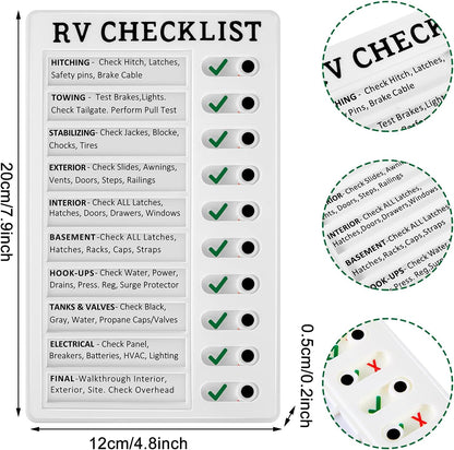 Zonon 2 Pack Rv Checklist Board to Do List Boards Plastic Chore Chart Memo Checklist Boards with Slider Portable Daily Affairs Detachable Schedule Planner for Home Office Check Items Accessories