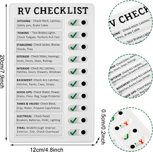 Zonon 2 Pack Rv Checklist Board to Do List Boards Plastic Chore Chart Memo Checklist Boards with Slider Portable Daily Affairs Detachable Schedule Planner for Home Office Check Items Accessories