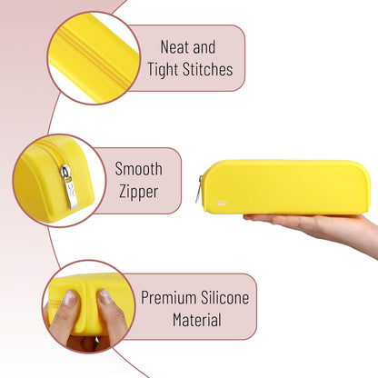 Mr. Pen- Silicone Pencil Case, Aesthetic Pencil Bag for Women, Makeup Pouch, Multifunctional Pouch for Stationery, Cosmetics and Electrical Goods Storage