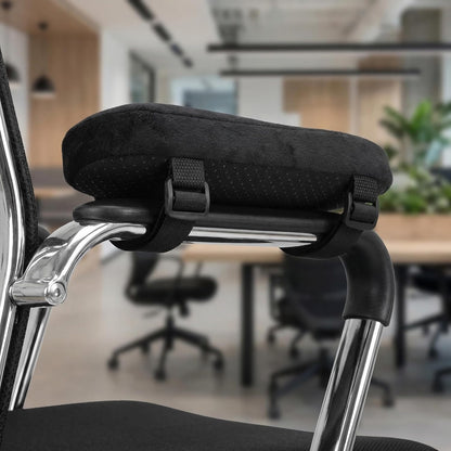 Memory Foam Office Chair Armrest Covers, 2 Pack Arm Pads with Pressure Relief Elbow Pillow, Universal Fit Arm Rest Cushion for Desk Chair, Gaming Chair