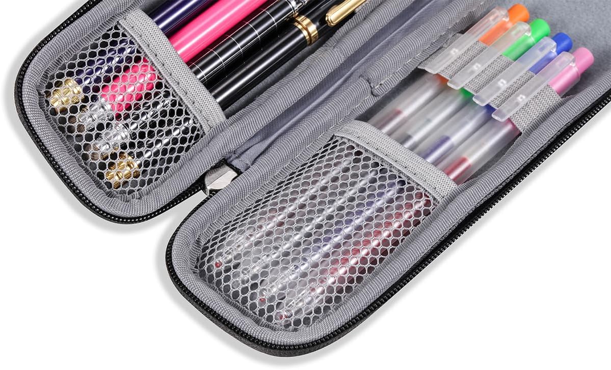 Small Pencil Case Holder for Pencils,Hard Pen Case for Executive Fountain Pens,Ballpoint Pens-Black