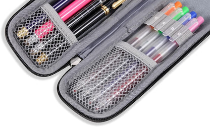 Small Pencil Case Holder for Pencils,Hard Pen Case for Executive Fountain Pens,Ballpoint Pens-Black