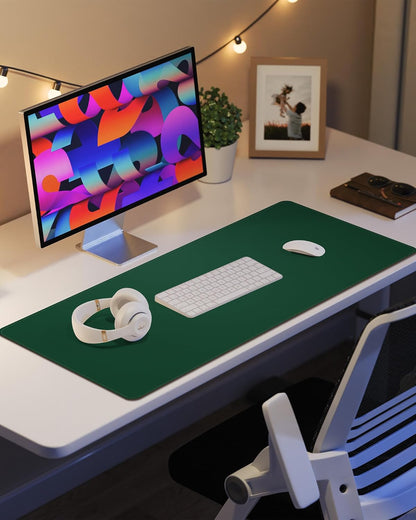AFIING Desk Pad Protector 23.6" x 13.7" - Non-Slip Waterproof PU Leather Desk Mat for Mouse, Keyboard, Laptop, Office and Home Workspace (Beige)