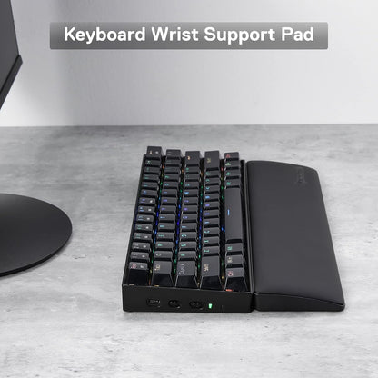 Redragon P037 Meteor L Computer Keyboard Wrist Rest Pad, Ergonomic Soft Memory Foam Wrist Support w/Anti-Slip Rubber Base, 100% 104 Keys Standard Size 17.12 x 2.87 in, 0.78 inch (20mm) Height, Black