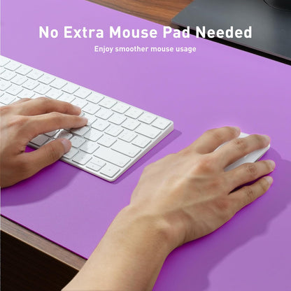 Aothia Non-Slip Waterproof PU Leather Desk Pad Protector for Mouse, Writing Desk, Office, Home, Laptop Blotter, 23.6" x 13.7", Black - Colors B