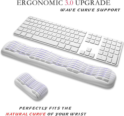 UnivoColors Ergonomic Mouse Wrist Rest,Latest 3.0 Wave Curve Design,High-Resilience Memory Foam Non-Slip Base,Reduces Wrist Fatigue,Ideal for Office Gaming & Long Hours of Use(Black)
