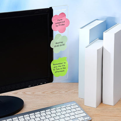 Zonon 4 Pieces Monitor Memo Board, Memo Boards for Computers Transparent Acrylic Monitor Side Panel Office Desk Accessories Desktop Computer Sticky Note Holder for Office Home Work Desk