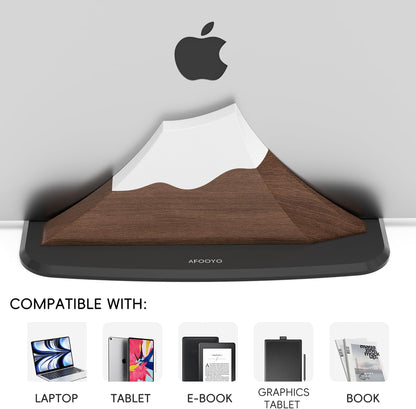 AFOOYO Vertical Dual Laptop Stand - Snow Peak-Shaped Wooden Adjustable Laptop Holder,2 Slots Desktop Dock Compatible with All MacBook, Surface,Chromebook,Dell & More(Beechwood)