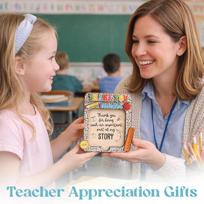 Sticky Note Holder for Desk, Teacher Appreciation Gifts, 3x3 Inch Self-Stick Notes, Wooden Sticky Notes Holder for Teachers, Thank You Teacher Appreciation Gift for Women (Black Leopard)