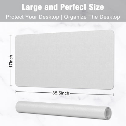 Hsurbtra Desk Pad, 23.6" x 13.8" PU Leather Desk Mat, M Extended Mouse Pad, Waterproof Desktop Blotter Protector, Non-Slip Ultra Thin Small Laptop Keyboard Writing Mat for Office Home, Pink