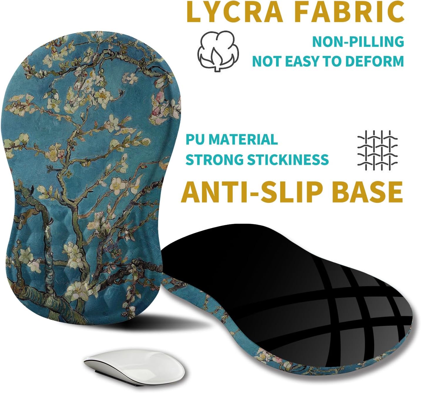 Hokafenle Ergonomic Mouse Pad Wrist Support, Wrist Rest Mousepad for Carpal Tunnel Pain Relief with Integrated Memory Foam Slope Massage Bulge (11.8x7.9 inch,Topographic Contour)