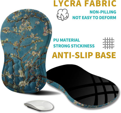 Hokafenle Ergonomic Mouse Pad Wrist Support, Wrist Rest Mousepad for Carpal Tunnel Pain Relief with Integrated Memory Foam Slope Massage Bulge (11.8x7.9 inch,Topographic Contour)
