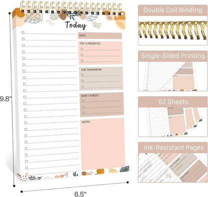 To Do List Notepad - To Do List Notebook for Work with 52 Sheets, Undated Daily Planner Perfect for Enhanced Productivity and Goal Achievement - Green
