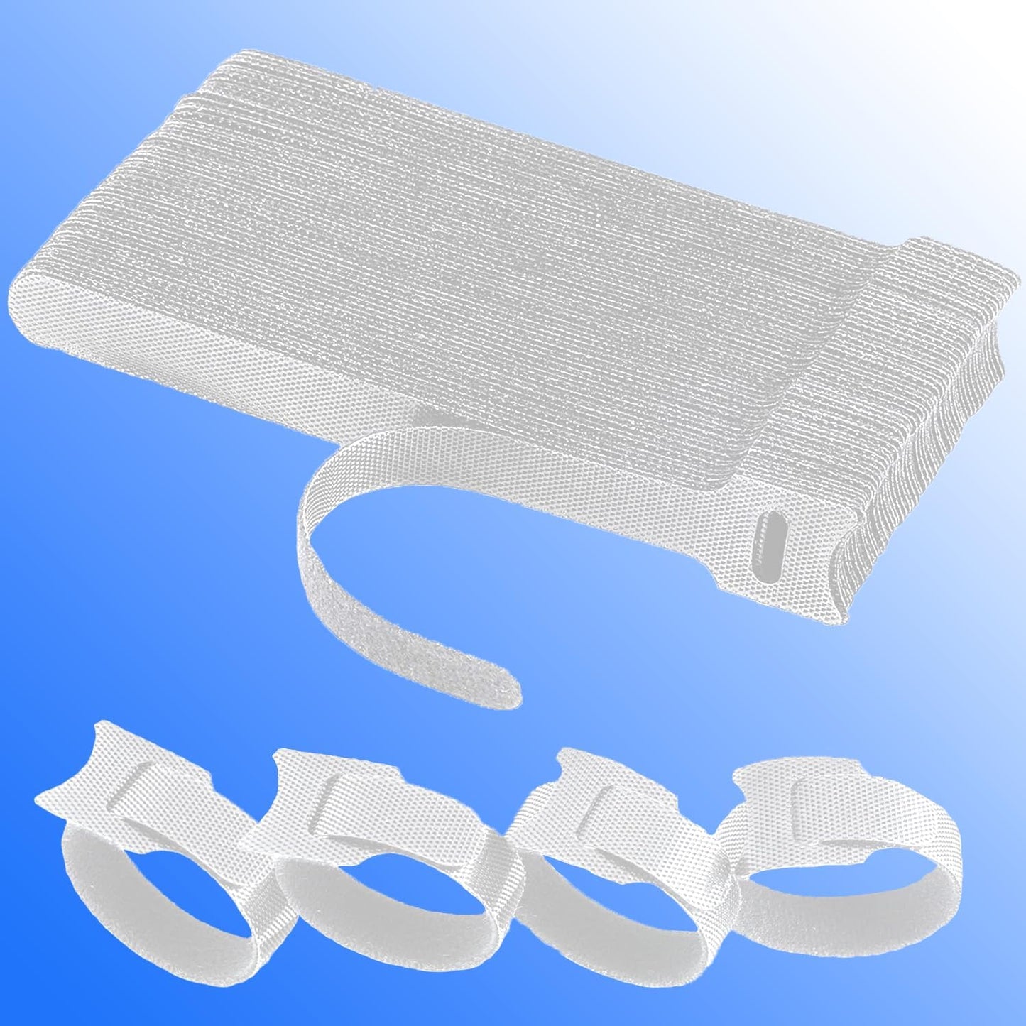California JOS 60 PCS 6 Inches Reusable Cable Ties, Wire Ties, Cord Organizer, Cable Organizer, Adjustable Cable Management - White