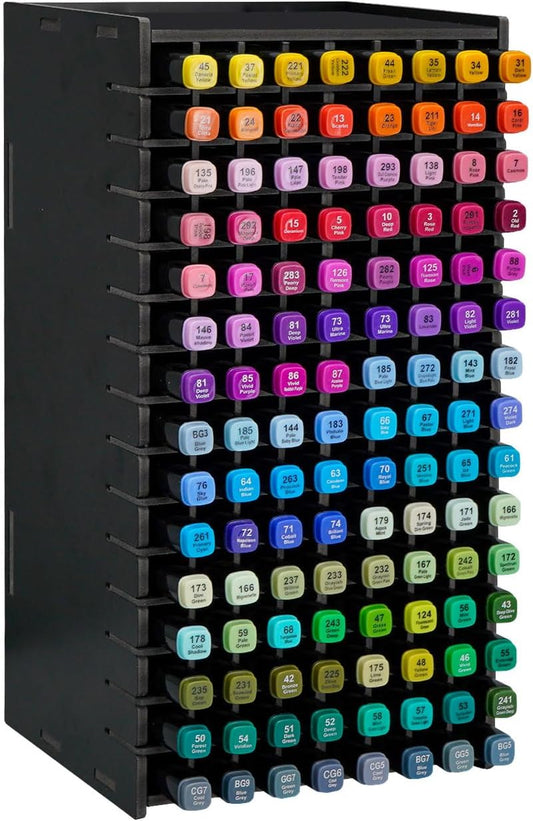 SANFURNEY Art Marker Storage Rack for 300 Markers, Watercolour Brushes Pens Color Pencils Organizer Holder for Desk