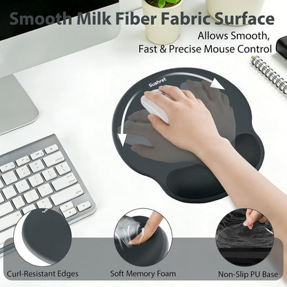 Sushret Mouse Pad and Keyboard Wrist Rest, 3-in-1 Gel Memory Foam Ergonomic Mouse Pad with Wrist Rest Set,Gaming Mousepad Arm Cushion Support for Computer Office Desk Accessories Cute Setup,Sage Green