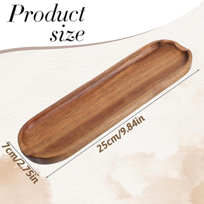 SynHHergyx Wooden Pen Tray Wood Brown Tray Pen Holder Wooden Desk Trays Desk Accessories, Minimalist Pencil Rest Suitable for Home, Office Art Accessories