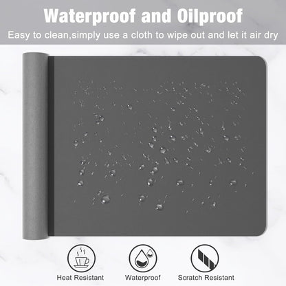 Hsurbtra Desk Pad, 23.6" x 13.8" PU Leather Desk Mat, M Extended Mouse Pad, Waterproof Desktop Blotter Protector, Non-Slip Ultra Thin Small Laptop Keyboard Writing Mat for Office Home, Pink